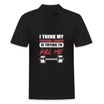 Fitness - Men's Polo Shirt - black - Front - Kai (181cm)