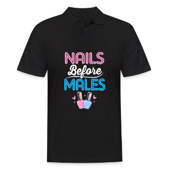 Nageldesignerin Nagel Kosmetik Kosmetikerin - Männer Poloshirt - Schwarz - Vorne - Kai (181cm)