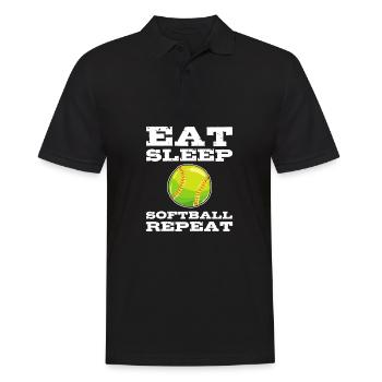 Softball Softball-Spieler - Männer Poloshirt - Schwarz - Vorne - Kai (181cm)