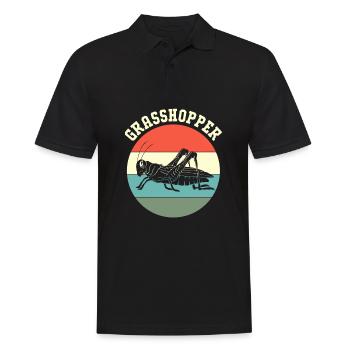 Heuschrecke - Männer Poloshirt - Schwarz - Vorne - Kai (181cm)