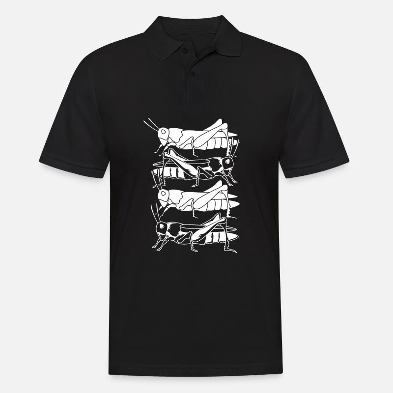 Grashüpfer Heuschrecke - Männer Poloshirt - Schwarz
