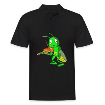 Grashüpfer Heuschrecke - Männer Poloshirt - Schwarz - Vorne - Kai (181cm)