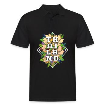 Thai - Männer Poloshirt - Schwarz - Vorne - Kai (181cm)