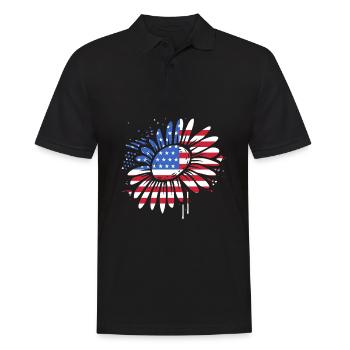 4 juillet Couleurs nationales Fête nationale des États-Unis - Polo Homme - noir - Devant - Kai (181cm)