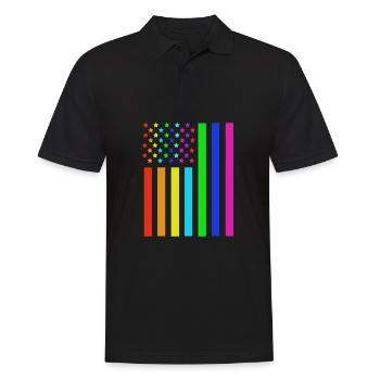4 juillet Couleurs nationales Fête nationale des États-Unis - Polo Homme - noir - Devant - Kai (181cm)