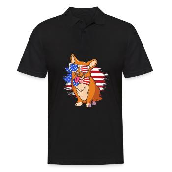 4 juillet Couleurs nationales Fête nationale des États-Unis - Polo Homme - noir - Devant - Kai (181cm)