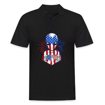 4 juillet Couleurs nationales Fête nationale des États-Unis - Polo Homme - noir - Devant - Kai (181cm)