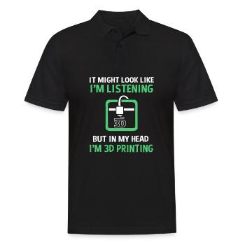 3D Printing Printing Prototype - Men's Polo Shirt - black - Front - Kai (181cm)