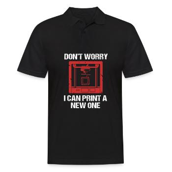 3D Printing - Men's Polo Shirt - black - Front - Kai (181cm)