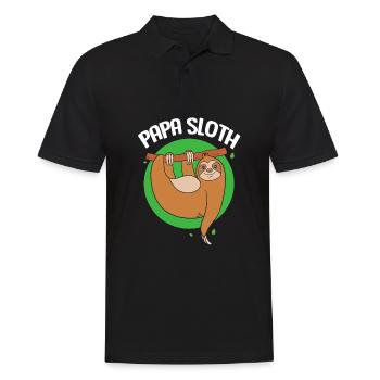 Faultier Faulheit Faulenzer Morgenmuffel Papa - Männer Poloshirt - Schwarz - Vorne - Kai (181cm)
