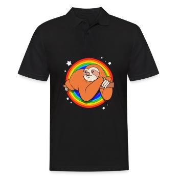 sloth laziness lazy morning grouch LGBT - Men's Polo Shirt - black - Front - Kai (181cm)