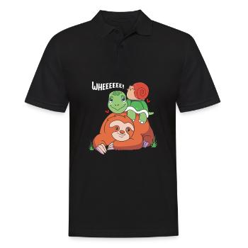Sloth - Men's Polo Shirt - black - Front - Kai (181cm)