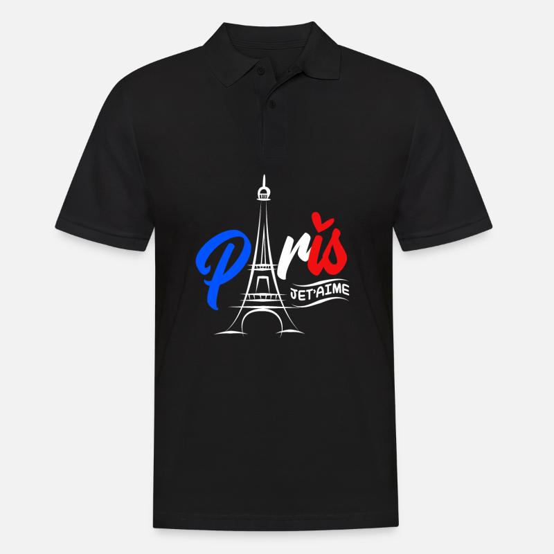 Frankreich - Männer Poloshirt - Schwarz