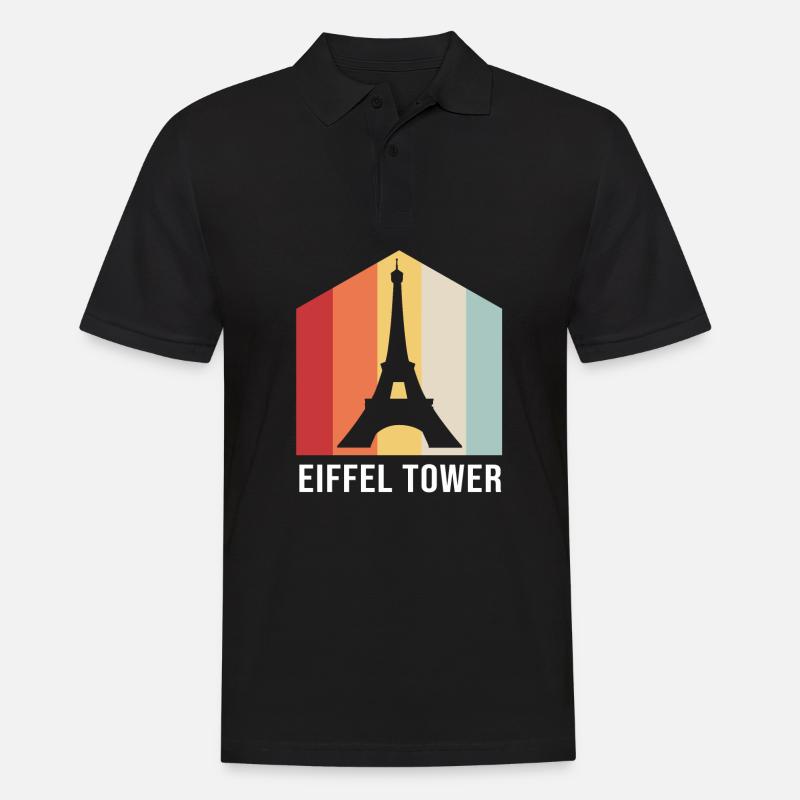 Frankreich Eiffelturm - Männer Poloshirt - Schwarz