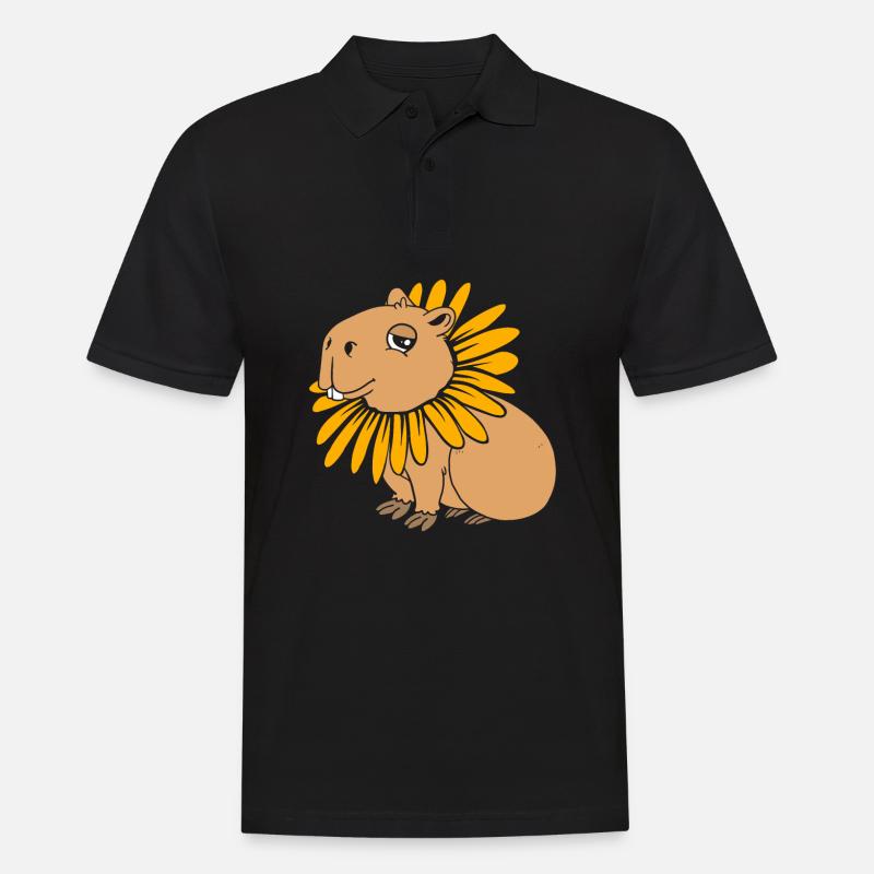 Capybara - Männer Poloshirt - Schwarz