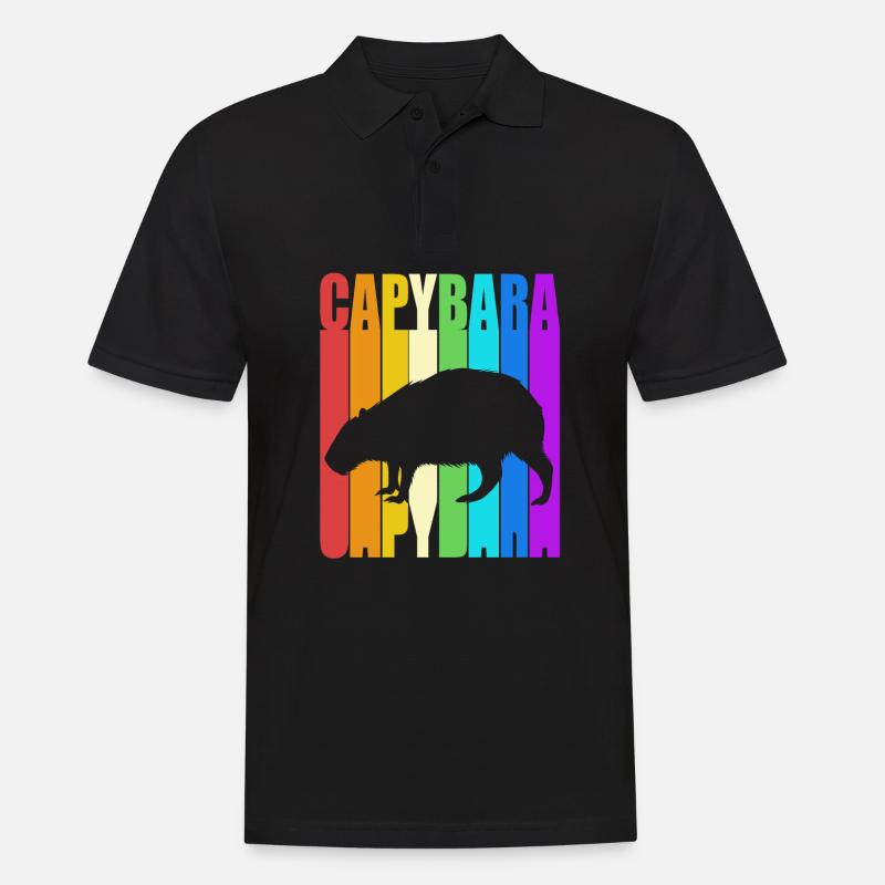 Capybara - Männer Poloshirt - Schwarz