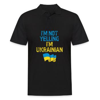 Ukraine - Männer Poloshirt - Schwarz - Vorne - Kai (181cm)