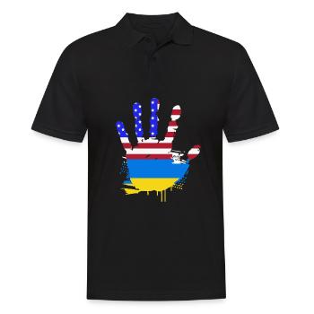 Ukraine - Männer Poloshirt - Schwarz - Vorne - Kai (181cm)