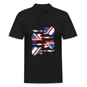 England - Men's Polo Shirt - black - Front - Kai (181cm)