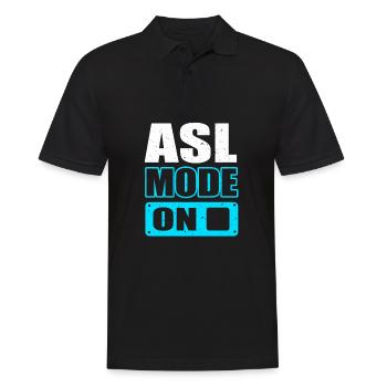 Sign language sign ASL deaf - Men's Polo Shirt - black - Front - Kai (181cm)