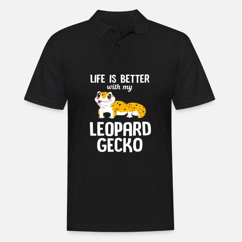 Leopard Gecko - Männer Poloshirt - Schwarz
