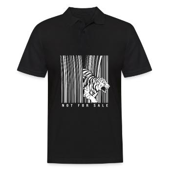 Weißer Tiger - Männer Poloshirt - Schwarz - Vorne - Kai (181cm)