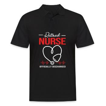Krankenschwester Rente - Männer Poloshirt - Schwarz - Vorne - Kai (181cm)