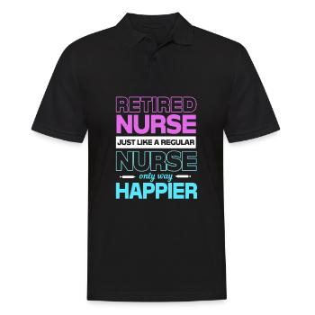 Krankenschwester Rente - Männer Poloshirt - Schwarz - Vorne - Kai (181cm)