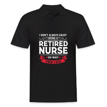 Krankenschwester Rente - Männer Poloshirt - Schwarz - Vorne - Kai (181cm)