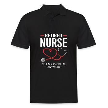 Krankenschwester Rente - Männer Poloshirt - Schwarz - Vorne - Kai (181cm)