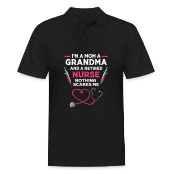 Krankenschwester Rente - Männer Poloshirt - Schwarz - Vorne - Kai (181cm)