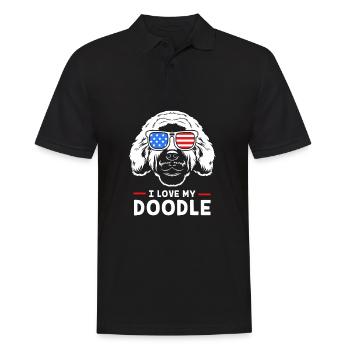 Goldendoodle - Männer Poloshirt - Schwarz - Vorne - Kai (181cm)