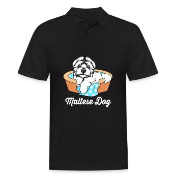 Malteser Hund - Männer Poloshirt - Schwarz - Vorne - Kai (181cm)