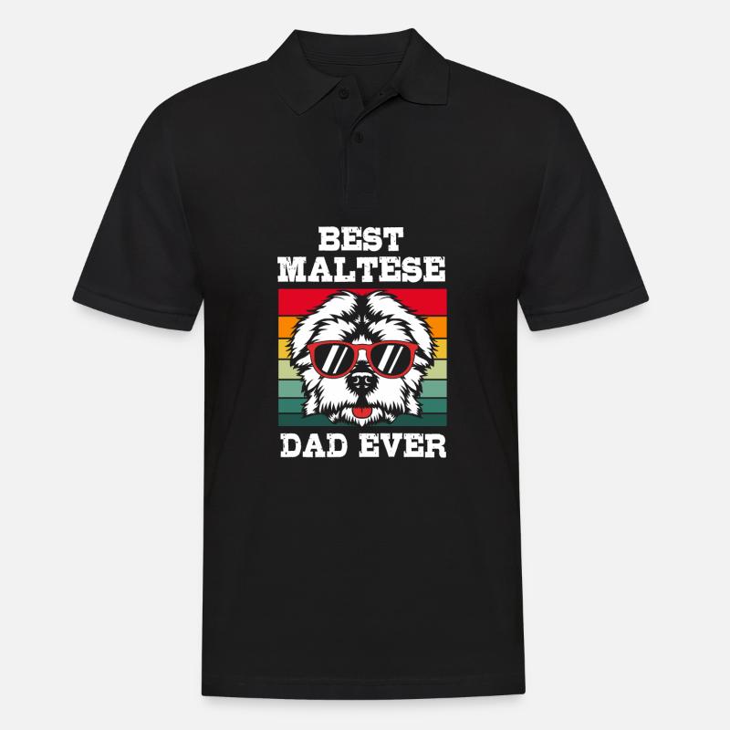 Malteser Hund - Männer Poloshirt - Schwarz