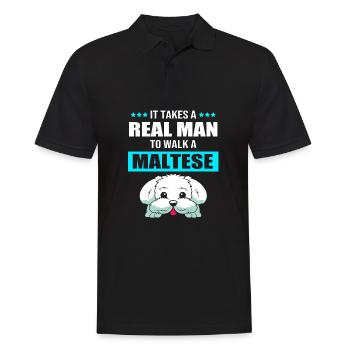 Maltese - Men's Polo Shirt - black - Front - Kai (181cm)