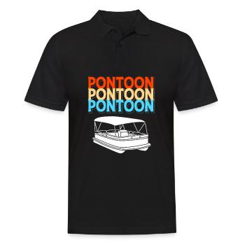 Pontonboot Boot Boote - Männer Poloshirt - Schwarz - Vorne - Kai (181cm)