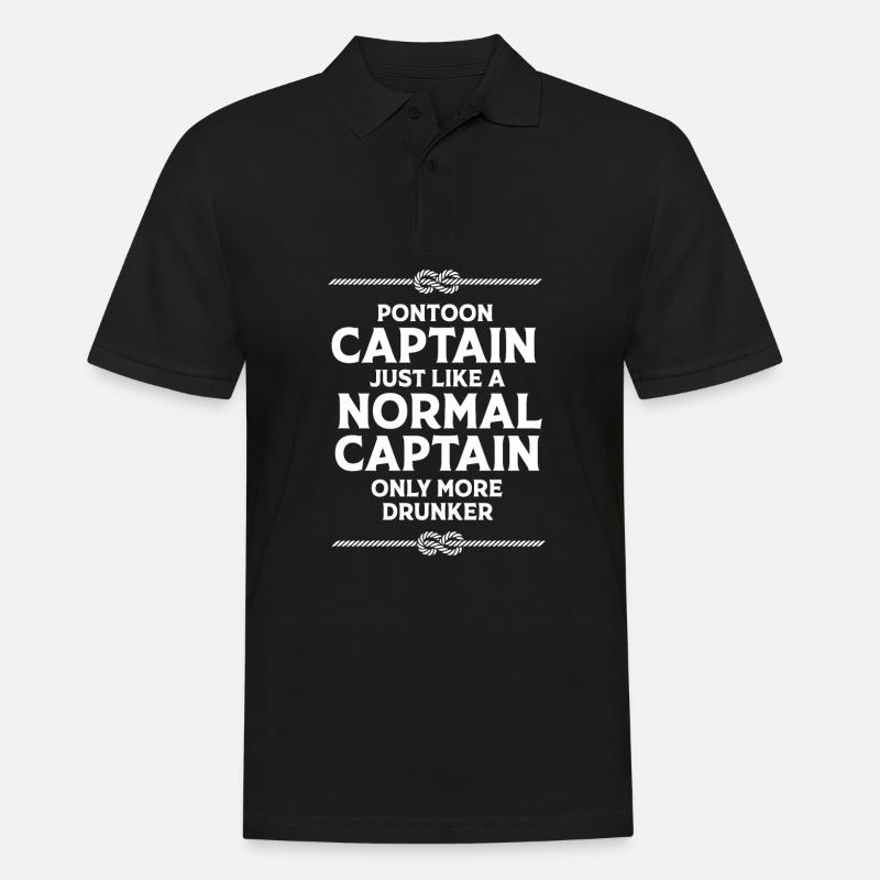 Pontonboot Boot Boote - Männer Poloshirt - Schwarz