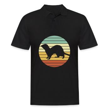 Frettchen - Männer Poloshirt - Schwarz - Vorne - Kai (181cm)