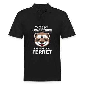 Frettchen - Männer Poloshirt - Schwarz - Vorne - Kai (181cm)
