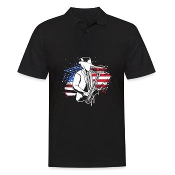Saxophon Saxophonist - Männer Poloshirt - Schwarz - Vorne - Kai (181cm)