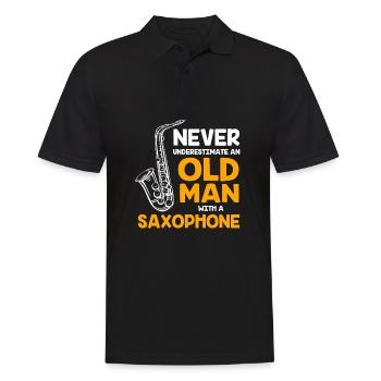Saxophoniste saxophoniste - Polo Homme - noir - Devant - Kai (181cm)