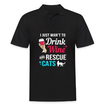 Katzenrettung Tierrechte Tierrettung Tierheim - Männer Poloshirt - Schwarz - Vorne - Kai (181cm)