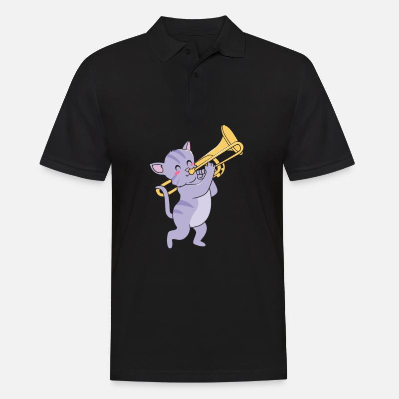 Posaune - Männer Poloshirt - Schwarz