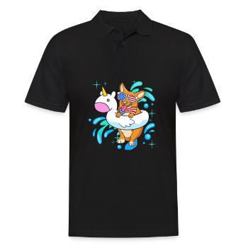 Pool Party - Männer Poloshirt - Schwarz - Vorne - Kai (181cm)