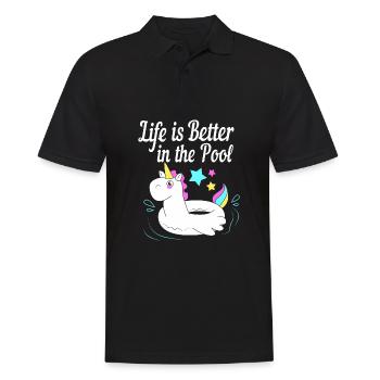 Pool Party - Men's Polo Shirt - black - Front - Kai (181cm)