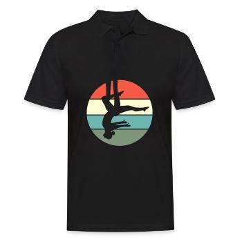 Yoga aérien Air Yoga - Polo Homme - noir - Devant - Kai (181cm)