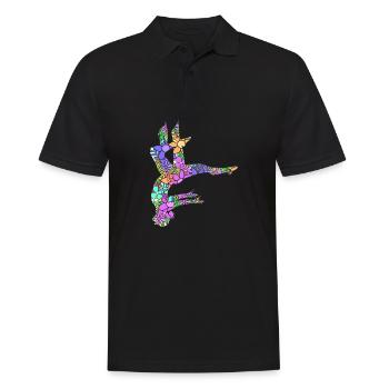 Yoga aérien Air Yoga - Polo Homme - noir - Devant - Kai (181cm)