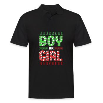 Christmas Gender Reveal Newborn Baby Sayings - Men's Polo Shirt - black - Front - Kai (181cm)