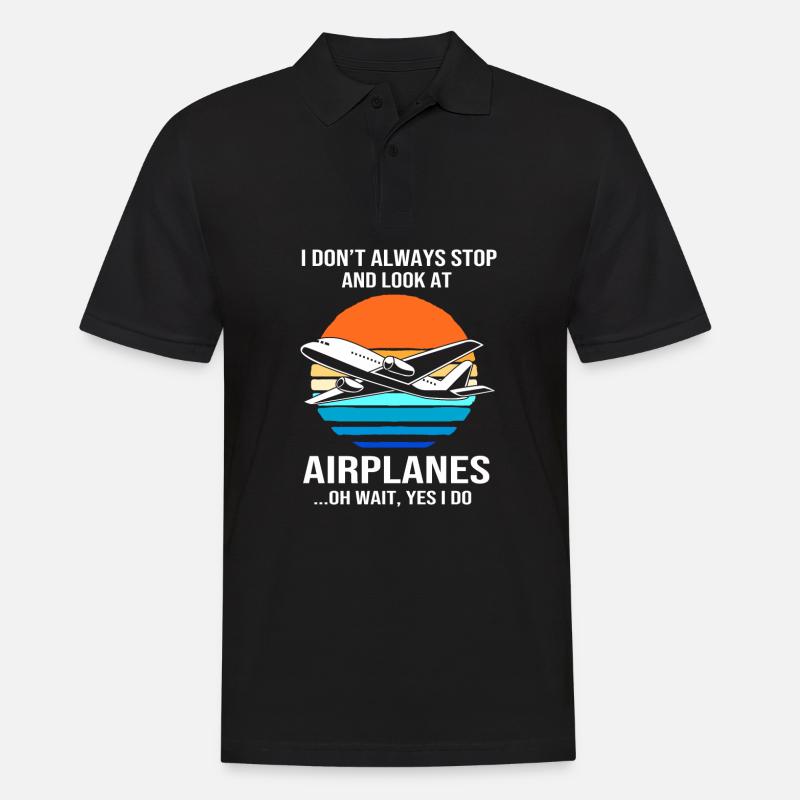 Pilot Flugzeug - Männer Poloshirt - Schwarz