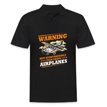 Pilot Airplane - Men's Polo Shirt - black - Front - Kai (181cm)